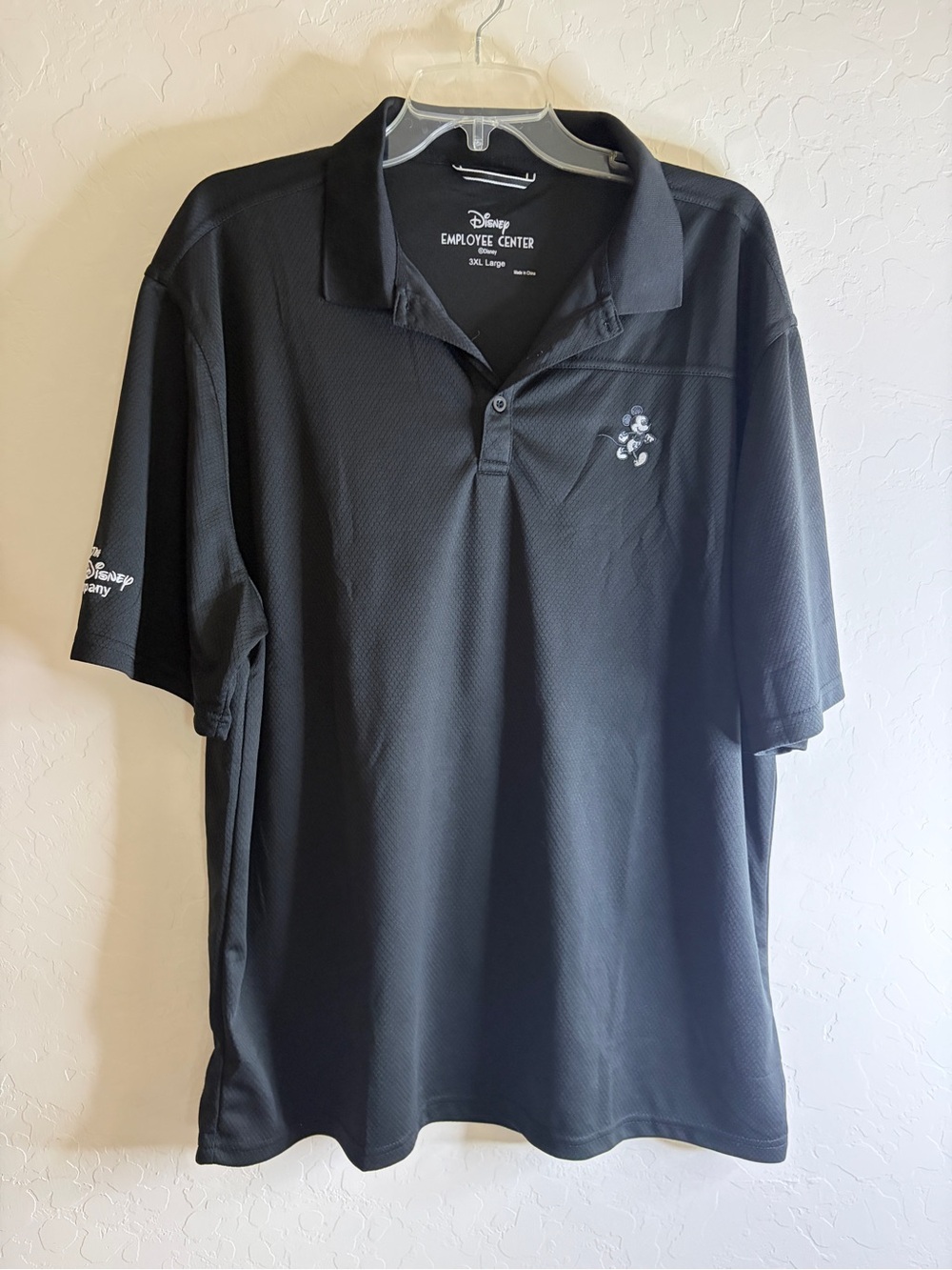 Disney Black Men's Polo with Subtle Mickey Detail